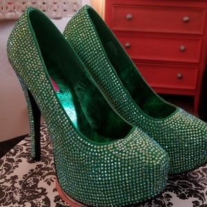 Bordello Rhinestone Concealed Platform Stilettos